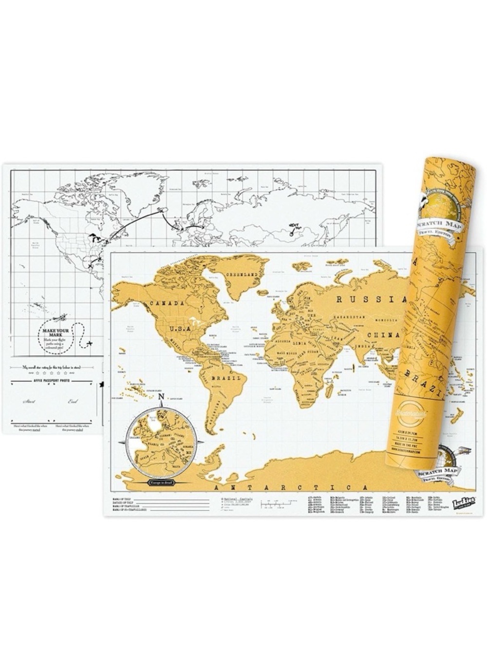 Scratch Map Travel Edition Scratchable‎ World Map Track Your Adventures!
